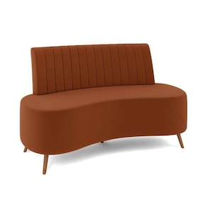 Sofá 2 Lugares Living 160cm Pé Palito Maraú Veludo K01 - D`rossi Cor Terra