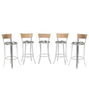 Banqueta Bistro Para Bar, Cozinha, Balcão Em Alumínio E Fibra Tc Zanutto 5 Unidades Ráfia Z27