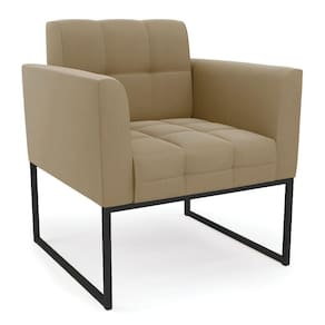 Poltrona Elisa Suede Base Metálica Industrial Preto - D`rossi Cor Marrom Rato