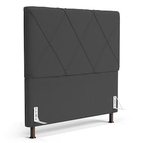 Cabeceira Cama Box Casal Mel 140cm Com Frame Veludo Cinza Escuro - Desk Design