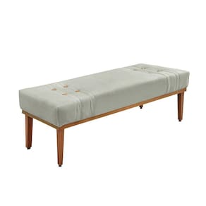 Divã Recamier Banco Base Madeira Para Quarto Gênova 195cm Veludo Prata S04 - D`rossi