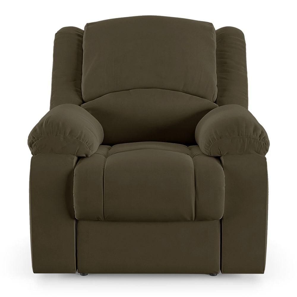 Poltrona Do Papai Reclinável Sala De Cinema Barcelona Elétrica Veludo Verde Esmeralda