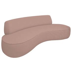 Sofá Curvo 2 Lugares Amsterdã 140cm Linho - Adj Decor Cor Rosê