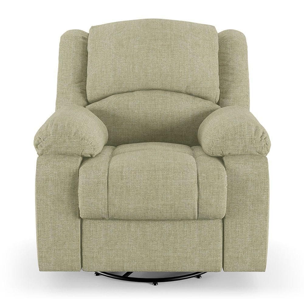 Poltrona Do Papai Reclinável Sala De Cinema Barcelona Glider Manual Giratória Usb Linho Bege