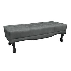 Puff Recamier Retrô Luis Xv Captonê Quarto Vicenza 140cm Veludo Cinza S04 - D`rossi