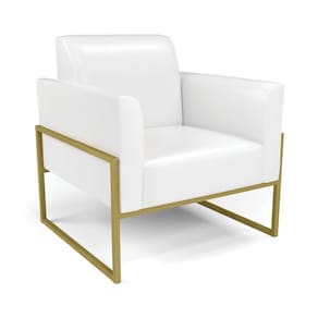 Poltrona Base Industrial Alta Dourado Marisa Corano D03 - D\`rossi Cor Branco
