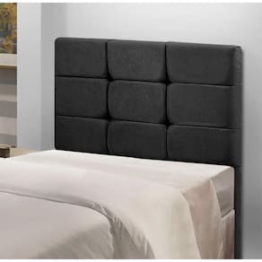 Cabeceira Estofada Cama Box Solteiro 0.90 Julia Veludo Star Confort Preto