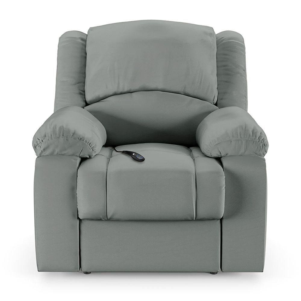 Poltrona Do Papai Reclinável Sala De Cinema Barcelona Controle Elétrico Pu Cinza