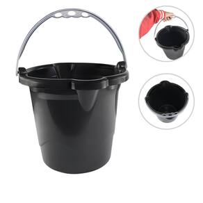 Balde 8,5 Litros Preto C/ Alça Limpeza Domestica Preto Faxina Jardinagem Redondo Material Resistente Duravel