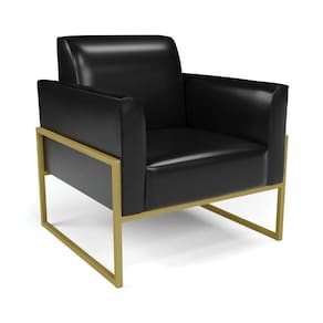 Poltrona Base Industrial Alta Dourado Marisa Corano D03 - D\`rossi Cor Preto
