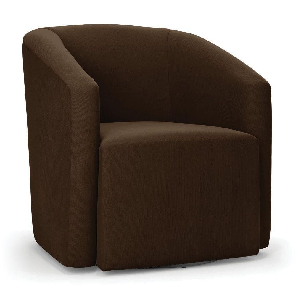 Poltrona Stella Max Suede Marrom Base Giratória - D`rossi