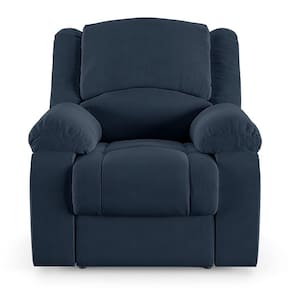 Poltrona Do Papai Reclinável Sala De Cinema Barcelona Touch Usb Veludo Azul
