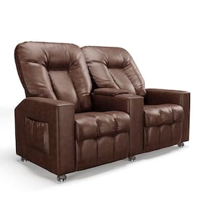 Poltrona Reclinável Para Cinema 2 Lugares Sora Pu Fh1 - D`rossi Cor Marrom