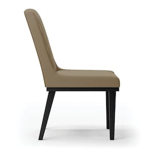 Cadeira Sala De Jantar Base Madeira Preto Kit 6 Sofia Suede D03 - D`rossi Cor Marrom Rato