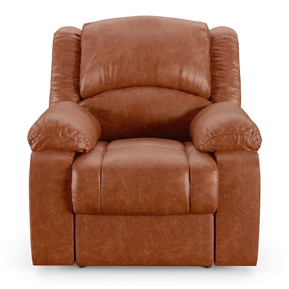 Poltrona Do Papai Reclinável Sala De Cinema Barcelona Touch Pu Caramelo Brilho