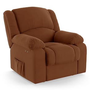 Poltrona Do Papai Reclinável Melim Power Touch Veludo Terracota Fh1 - D`rossi