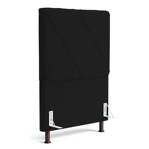 Cabeceira Cama Box Solteiro Mel 90cm Com Frame Veludo Preto - Desk Design