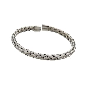 Pulseira Feminina Em Aço Inoxidável Trançadas Elegantes Bracelete