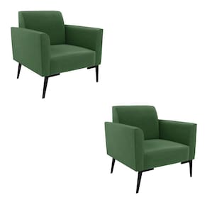 Kit 2 Poltronas Pés Villach Marisa Suede Verde D03 - D`rossi