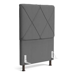 Cabeceira Cama Box Solteiro Mel 90cm Com Frame Linho Cinza - Desk Design