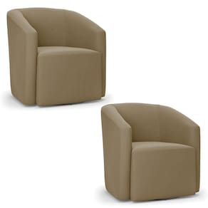 Kit 2 Poltronas Stella Max Suede Base Giratória - D`rossi Cor Marrom Rato