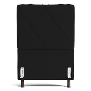 Cabeceira Cama Box Solteiro Mel 90cm Com Frame Sintético Preto - Desk Design