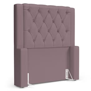 Cabeceira Atena Para Cama Box Solteiro 90cm Capitonê Com Frame Veludo Rosê - Desk Design