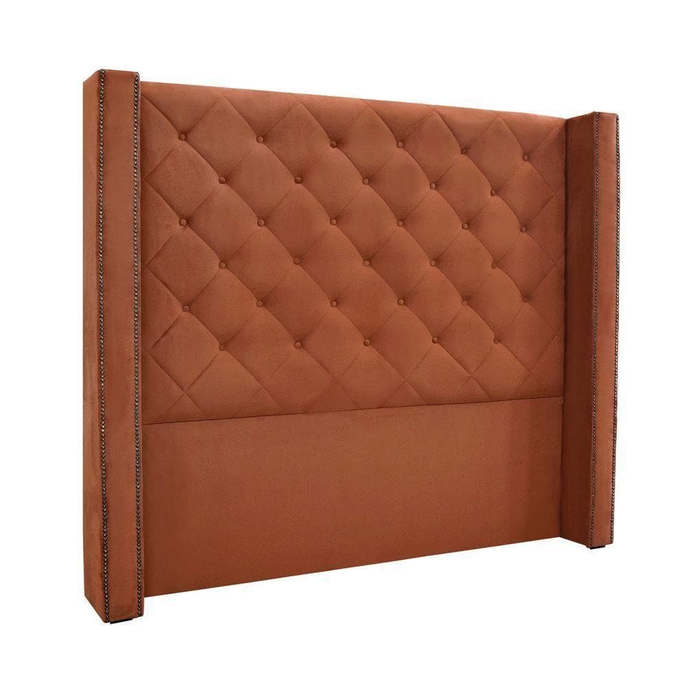 Cabeceira Cama Box Queen 160cm E Recamier Vicenza Veludo S04 - D`rossi Cor Cobre