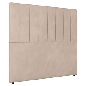 Cabeceira Cama Box Casal Ivana 140cm Veludo Bege
