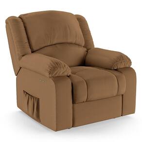 Poltrona Do Papai Reclinável Melim Power Touch Sintético Pu Fh1 - D`rossi Cor Caramelo