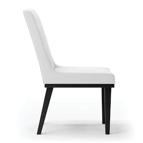 Cadeira Sala De Jantar Base Madeira Preto Sofia Sintético D03 - D`rossi Cor Branco
