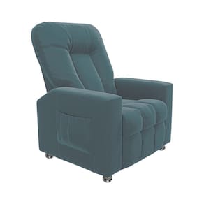 Poltrona Do Papai Reclinável Para Cinema Sora Veludo Azul Claro Fh1 - D`rossi