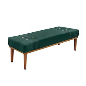 Divã Recamier Retrô Base Madeira Para Quarto Gênova 140cm Veludo Verde S04 - D`rossi