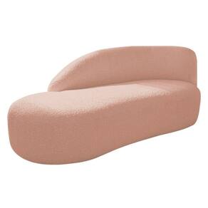 Divã Recamier Curvo Luna 185cm Lado Esquerdo Suede - Adj Decor Cor Rosê