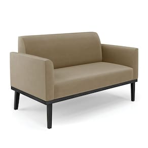 Sofá Namoradeira Base De Madeira Fixa Preto Marisa Suede D03 - D`Rossi Marrom Rato