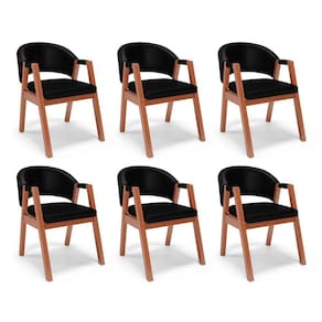 Kit 06 Cadeiras De Jantar E Living Anisha Estofada Couríssimo Preto - Desk Design