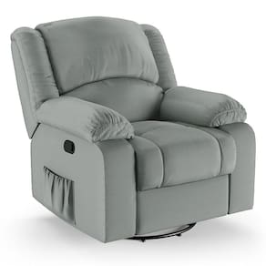 Poltrona Do Papai Reclinável Melim Glider Giratória Pu Fh1 - D`rossi Cor Cinza