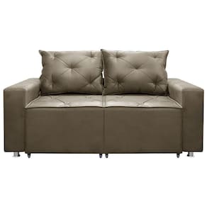 Sofá Retrátil E Reclinável 2 Lugares Bariloche 1.50cm Veludo Marrom Castor