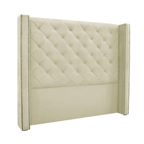 Cabeceira Cama Box Queen 160cm E Recamier Vicenza Veludo Bege S04 - D`rossi