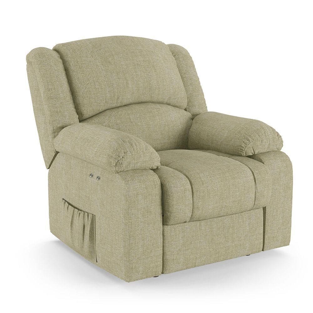 Poltrona Do Papai Reclinável Melim Power Touch Massagem Linho Fh1 - D`rossi Cor Bege