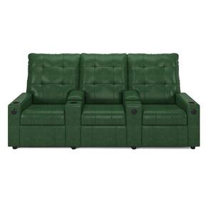 Poltrona Reclinável Para Cinema Parma 3 Lugares Baú Usb Pu Fh1 - D`rossi Cor Verde Musgo