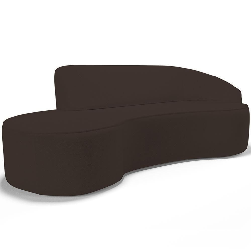 Sofá 5 Lugares Curvo Sala De Estar Living Firenze Direito D02 Corano Marrom 300 Cm C-34 - Lyam