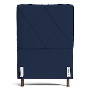 Cabeceira Cama Box Solteiro Mel 90cm Com Frame Suede Azul Marinho - Desk Design