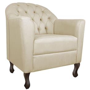 Poltrona Decorativa Julia Linho - Doce Sonho Móveis Cor Bege