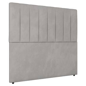 Cabeceira Cama Box Solteiro Ivana 90cm Veludo Prata