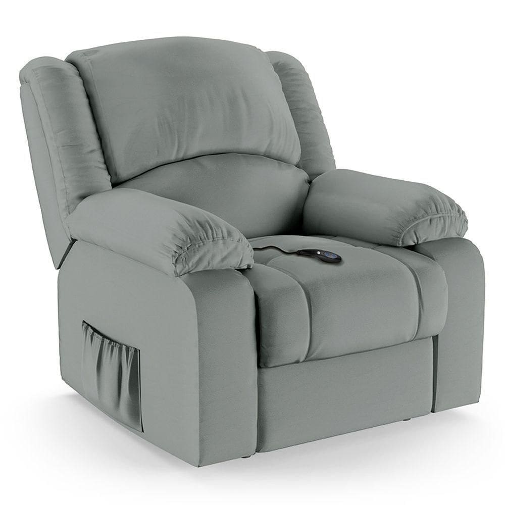 Poltrona Do Papai Reclinável Melim Controle Power Elétrico Sintético Pu Fh1 - D`rossi Cor Cinza