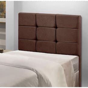 Cabeceira Estofada Cama Box Solteiro 0.90 Julia Suede Star Confort Café