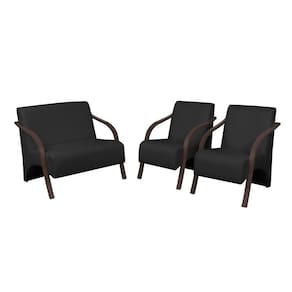 Conj 1 Namoradeira 2 Poltronas De 1 Lugar Escritório Suede