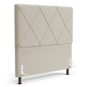 Cabeceira Cama Box Casal Queen Size Mel 160cm Com Frame Sintético Bege - Desk Design