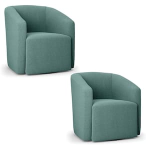 Kit 2 Poltronas Stella Max Bouclê Base Giratória - D`rossi Cor Verde Menta